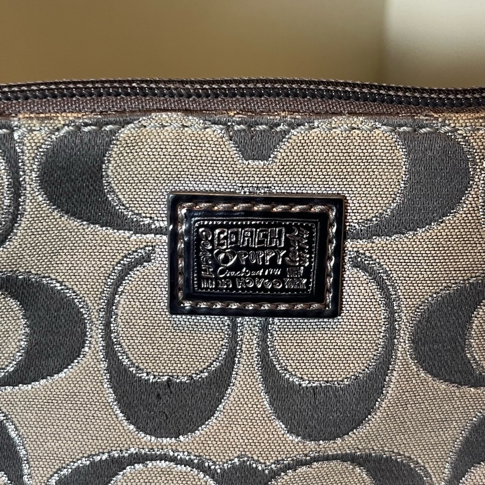 Coach Canvas Signature C Poppy Wristlet - Picture 2 of 7